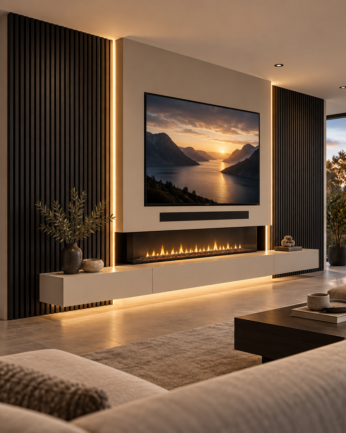 Akoestische wandpanelen - 280 x 60 x 2.2 cm - Zwart Eiken - Lattenwand - Akupanel - 3 zijdig houtfineer