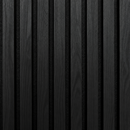 Akoestische wandpanelen - 280 x 60 x 2.2 cm - Zwart Eiken - Lattenwand - Akupanel - 3 zijdig houtfineer