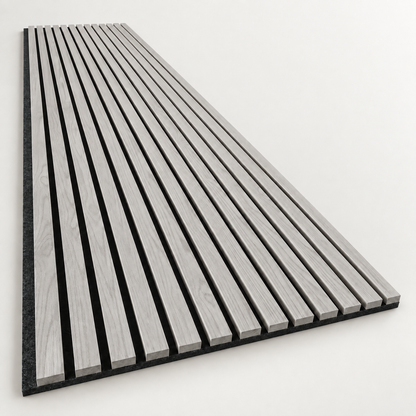 Akoestische wandpanelen - 280 x 60 x 2.2 cm - Grijs Eiken - Lattenwand - Akupanel - 3 zijdig houtfineer