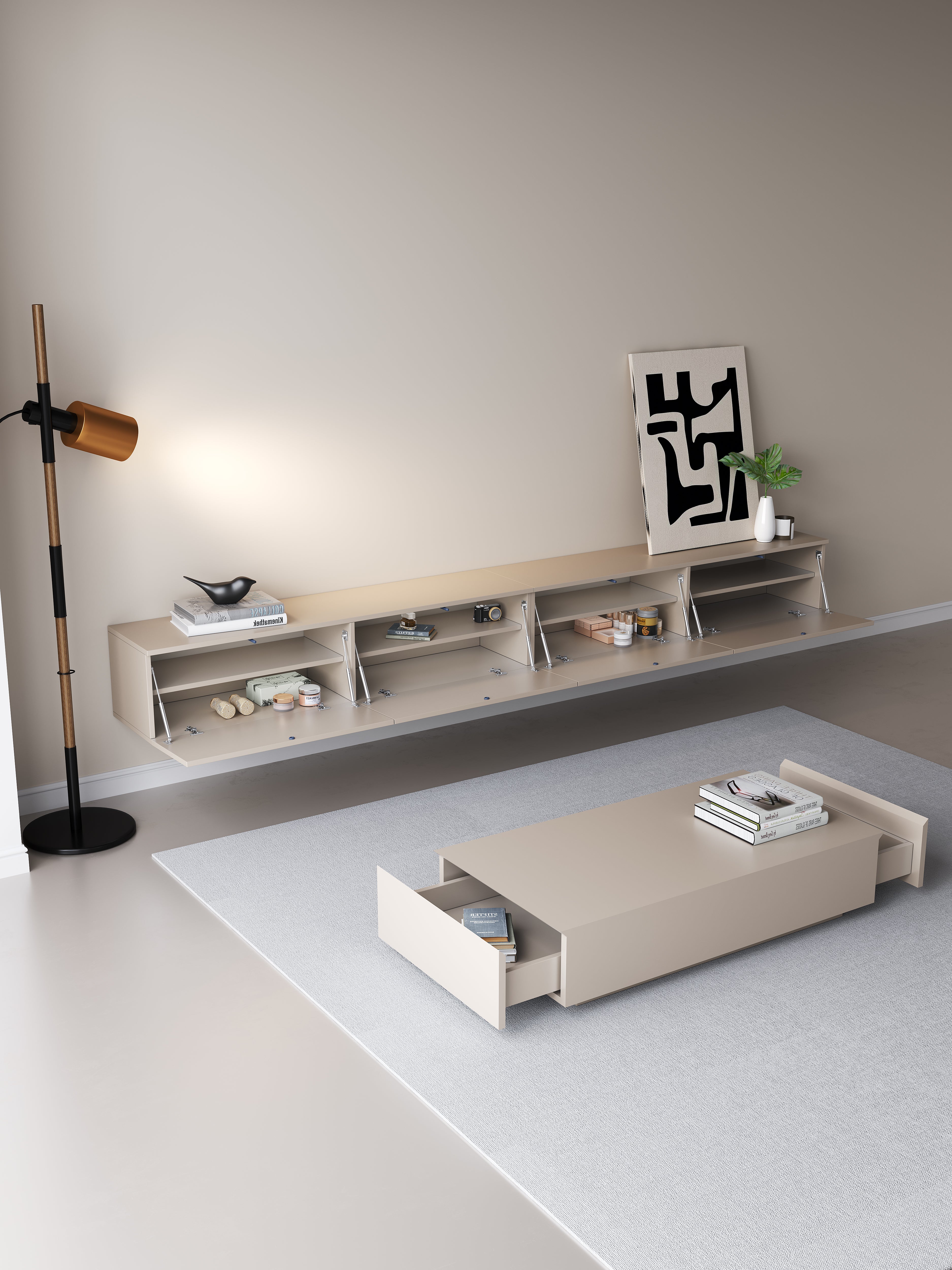 Chic TV Meubel 300cm – Japandi Beige