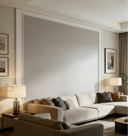 Linnen Japandi Wandpaneel - Natuurlijke Textuur - 280 x 122cm - Beige