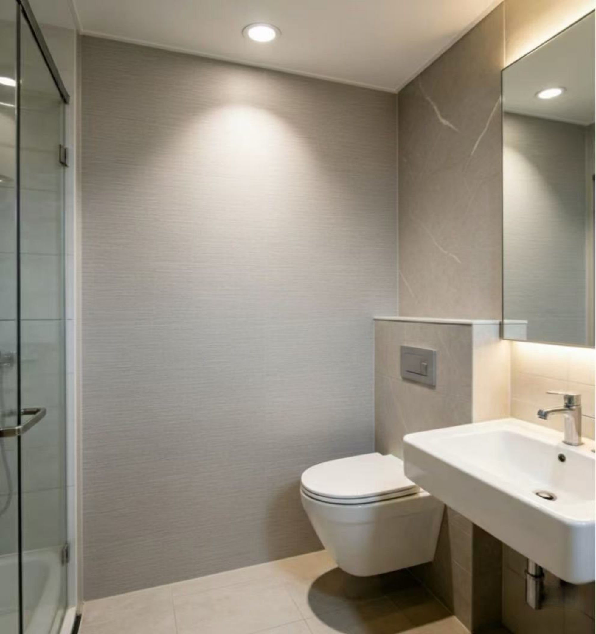 Linnen Japandi Wandpaneel - Natuurlijke Textuur - 280 x 122cm - Taupe