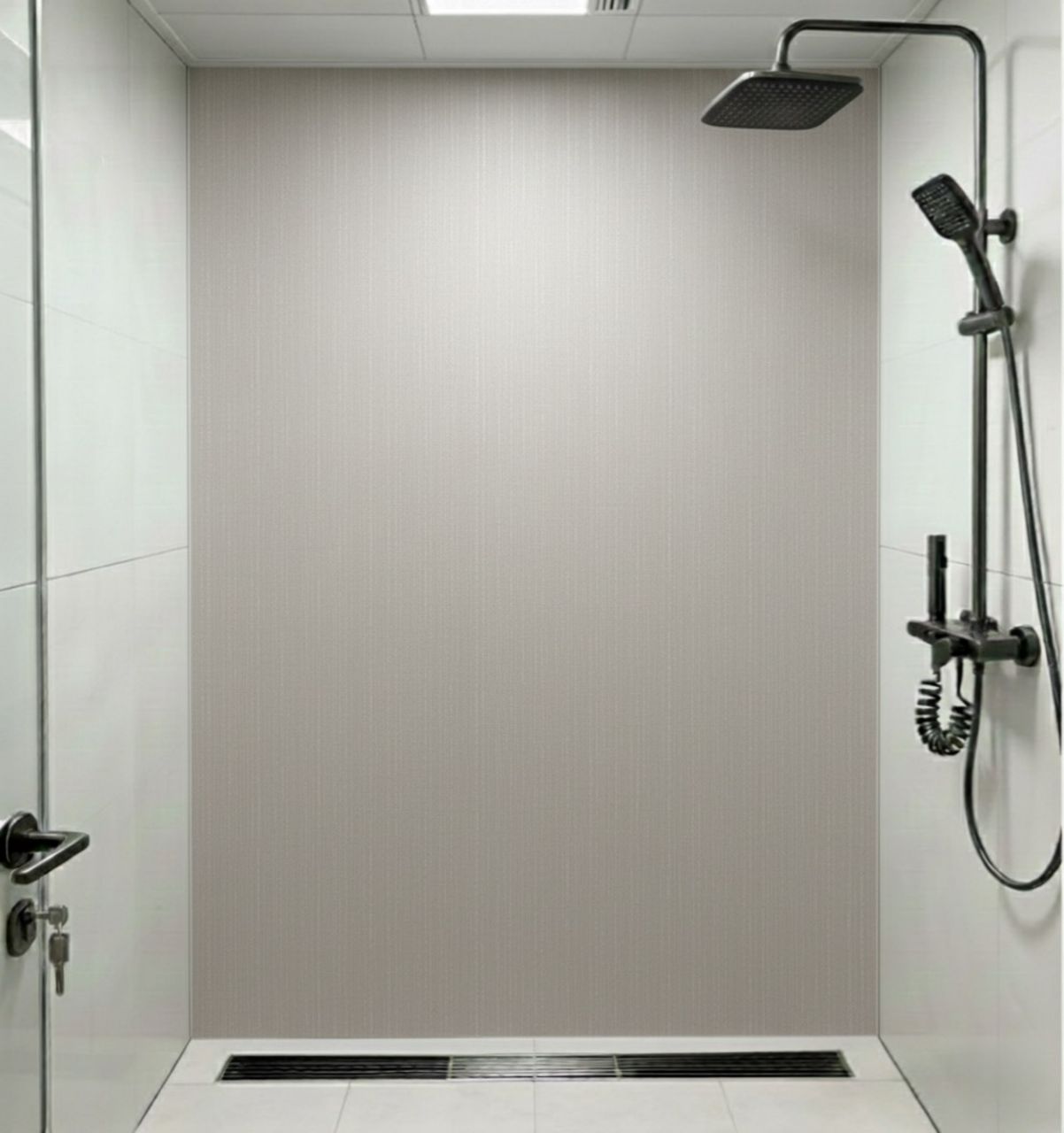 Linnen Japandi Wandpaneel  - Natuurlijke Textuur - 280 x 122cm - Grijs