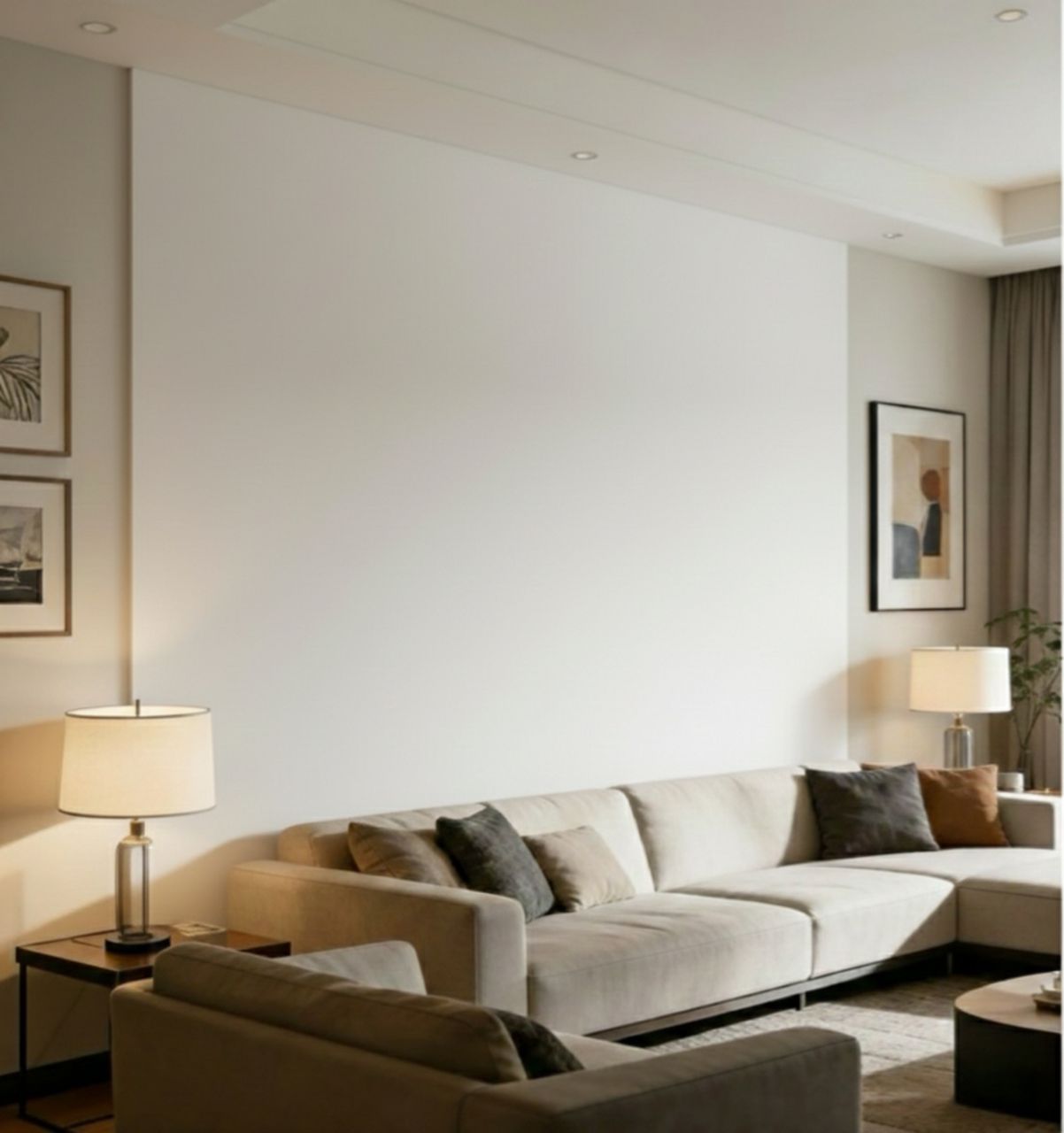 Linnen Japandi Wandpaneel - Natuurlijke Textuur - 280 x 122cm - White