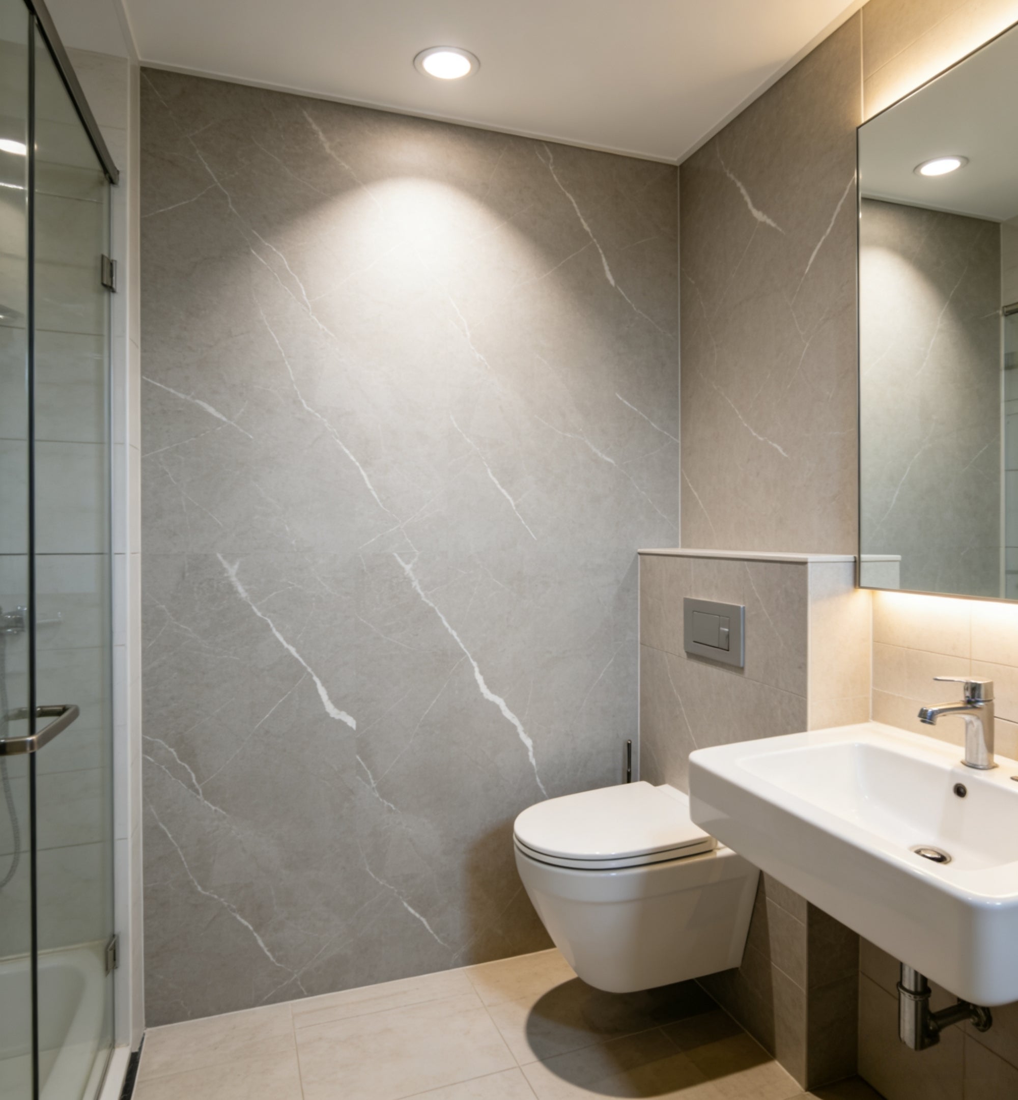 Marmeren wandpaneel plaat - Marmo Cemento - 280 x 122 x 0.5cm