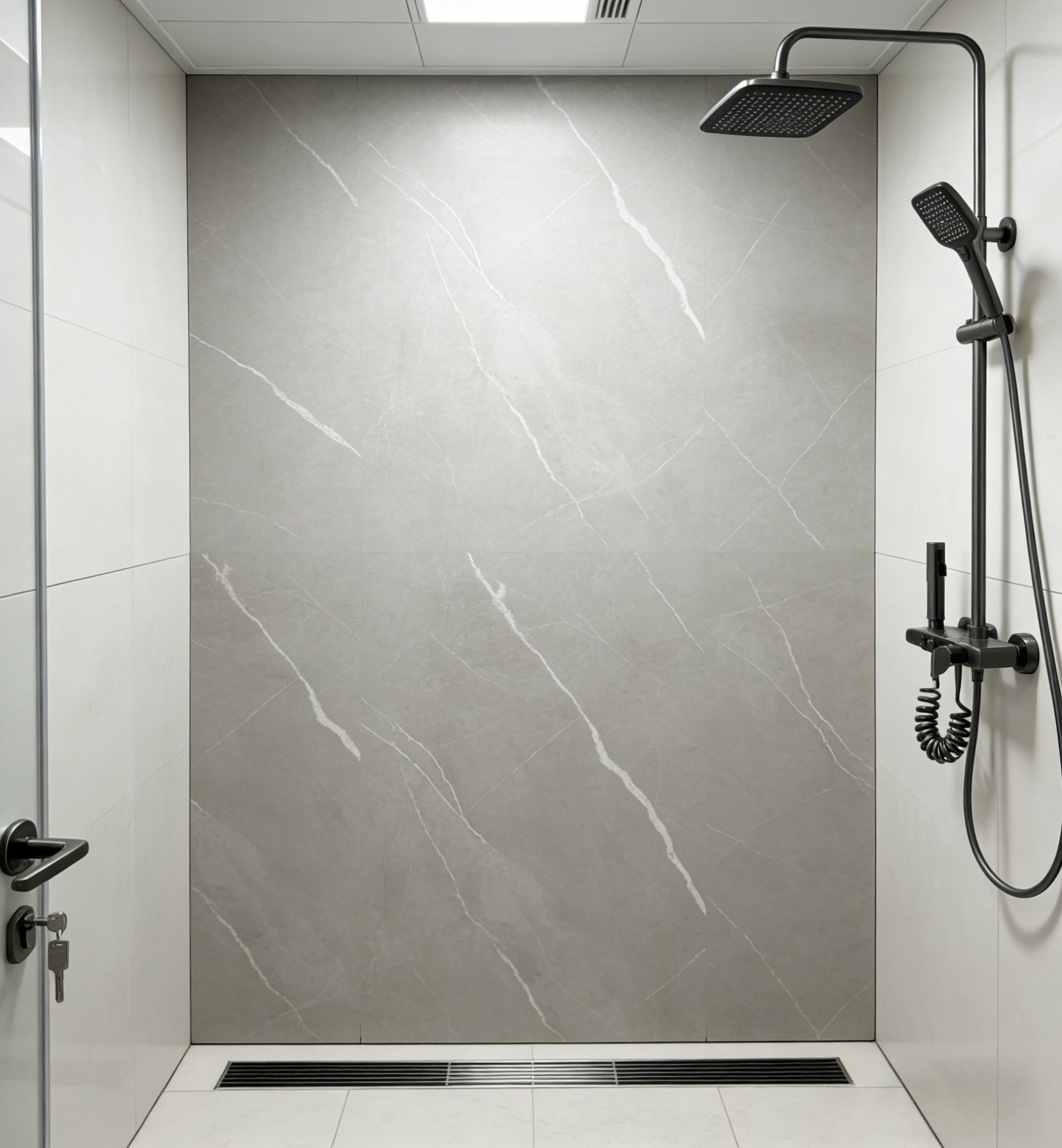 Marmeren wandpaneel plaat - Marmo Cemento - 280 x 122 x 0.5cm