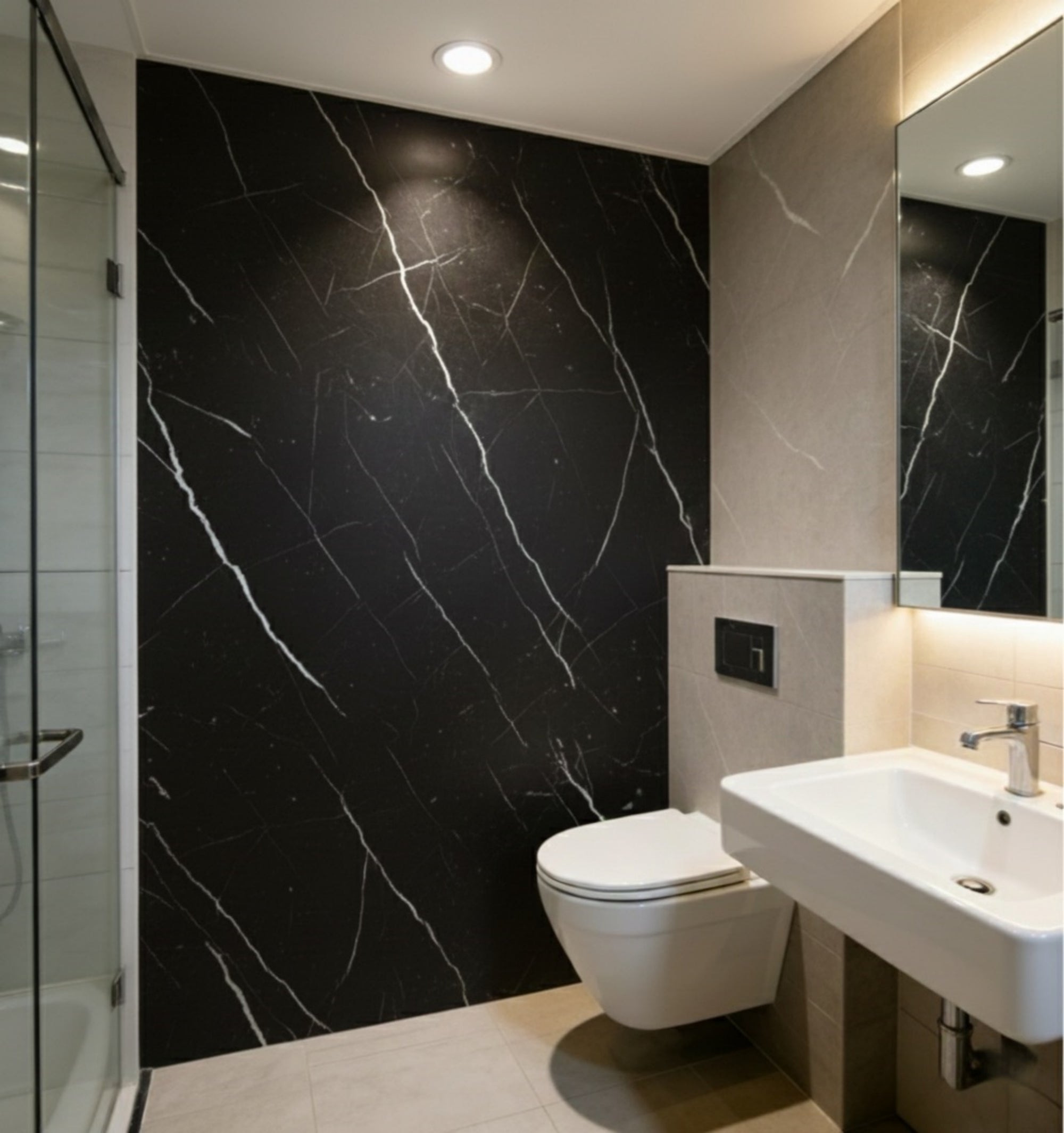 Marmeren wandpaneel plaat - Marmo Nero - 280 x 122 x 0.5cm