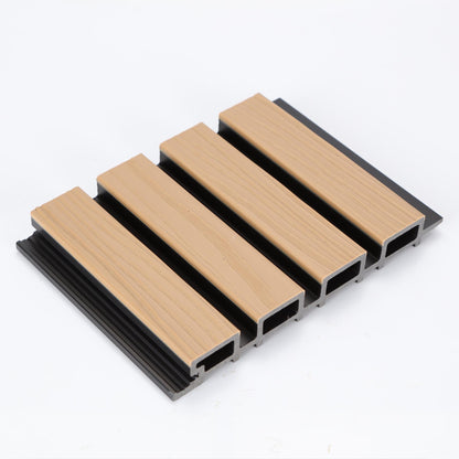 Composiet Gevelbekleding - Lattenwand Wandpanelen - 3D nerf - 290 x 22 cm - Naturel eiken