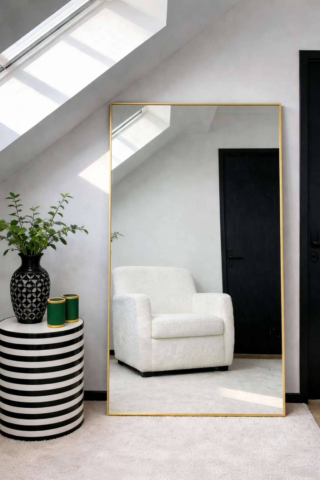 Luxe Rechthoekige Spiegel - 180x100cm - Staand & hangsysteem - Goud