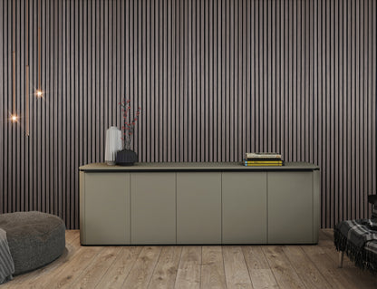 Akoestische wandpanelen - 280 x 60 x 2.2 cm - Gerookt Eiken - Lattenwand - Akupanel