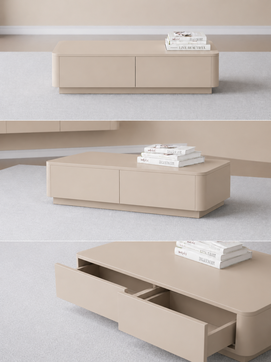 Salontafel 120cm x 60cm – Chic Collection – Japandi Beige