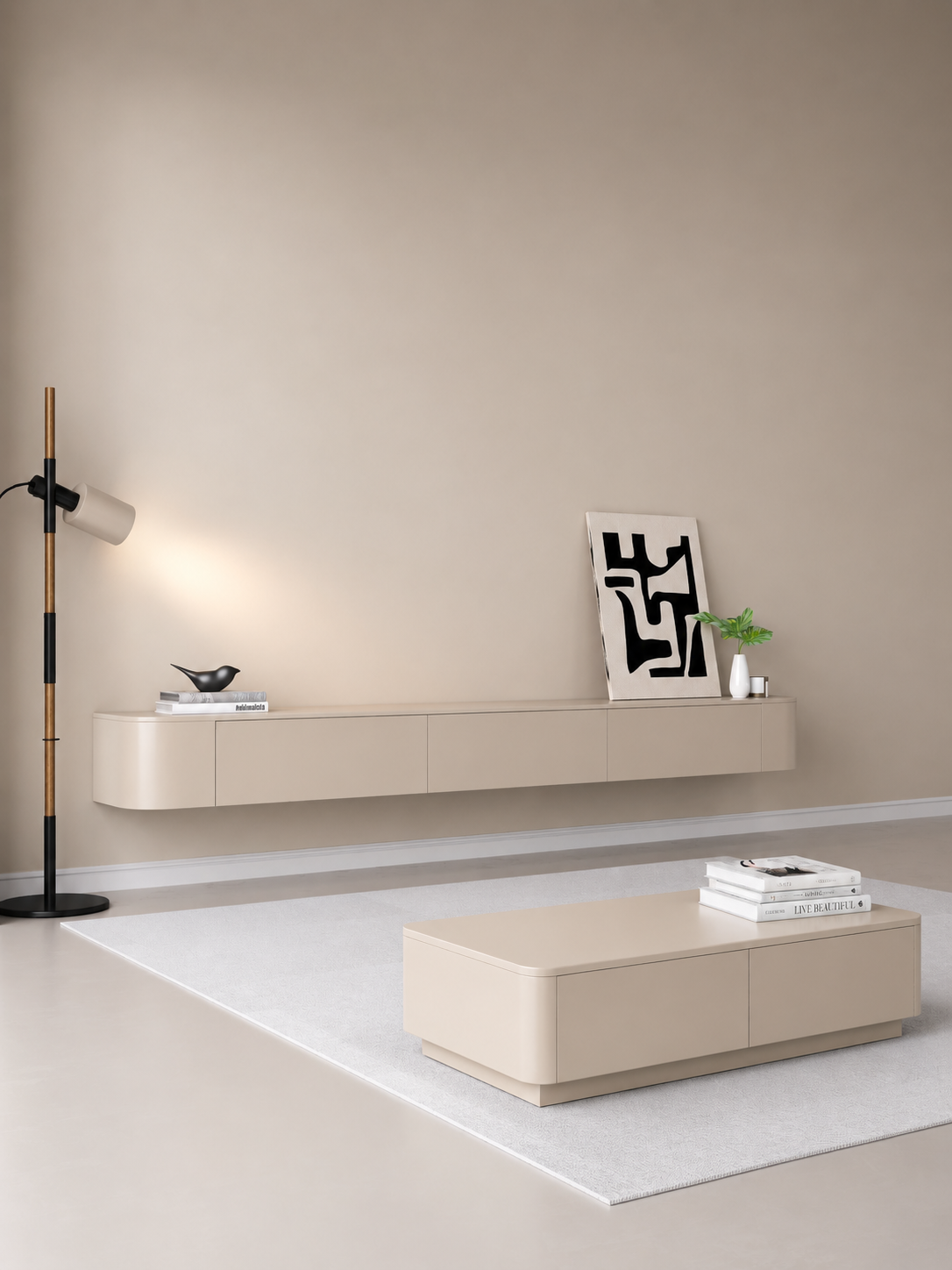 Salontafel 120cm x 60cm – Chic Collection – Japandi Beige