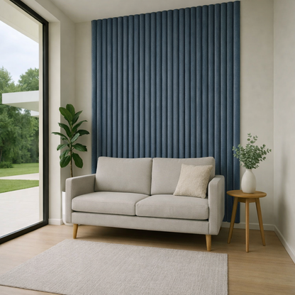 Akoestische panelen  280 x 60cm - Suede - Turqoise