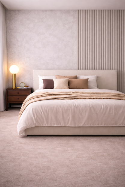 Suede Wandpaneel - Natuurlijke Textuur - 280 x 122cm - Japandi Beige