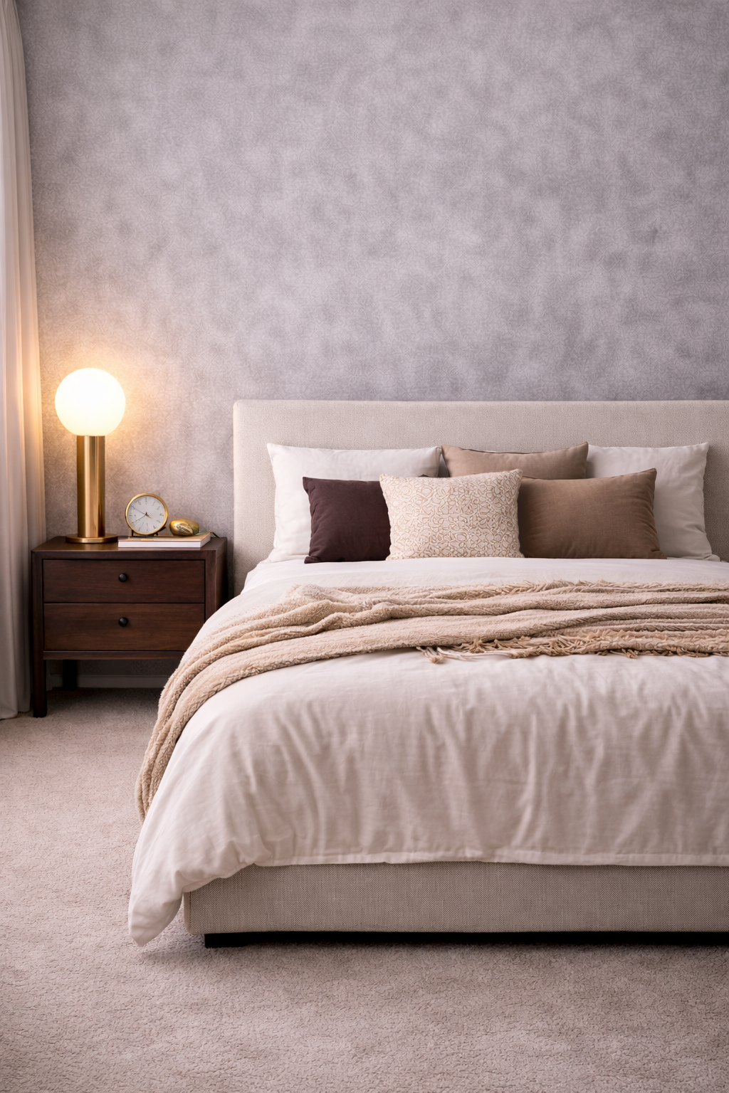 Suede Wandpaneel - Natuurlijke Textuur - 280 x 122cm - Grijs