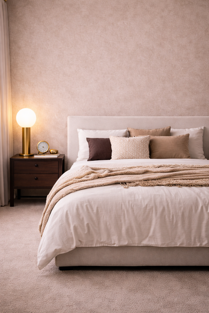 Suede Wandpaneel - Natuurlijke Textuur - 280 x 122cm - Taupe