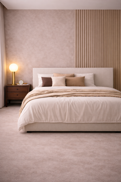 Suede Wandpaneel - Natuurlijke Textuur - 280 x 122cm - Taupe