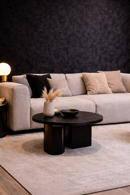 Suede Wandpaneel - Natuurlijke Textuur - 280 x 122cm - Zwart