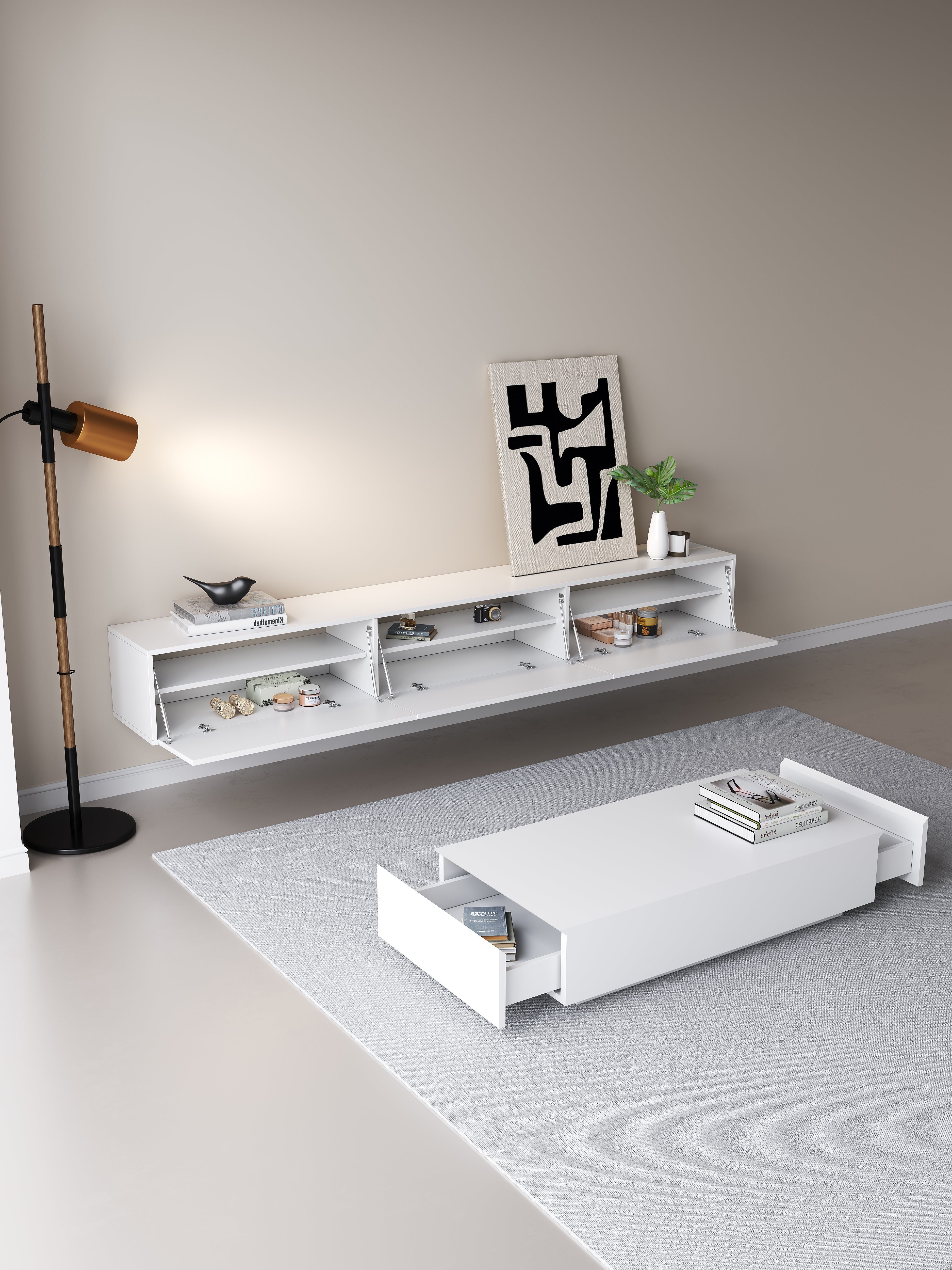 Chic TV Meubel 240cm – Pure White – Wit