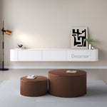 Chic Curve Ronde TV Meubel 272cm - Zwevend – Wit mat