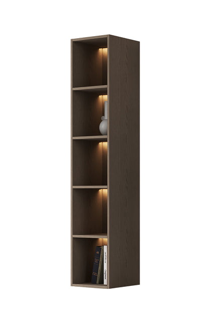 Chic Elegante Vakkenkast met LED Verlichting - 200x40x40cm - Walnoot eiken