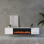 Chic TV Meubel met elektrische Sfeerhaard – 280cm – Pure White – Wit mat