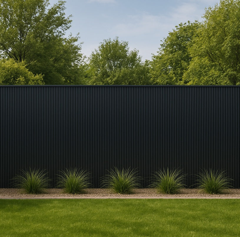 Composiet Gevelbekleding - Lattenwand Wandpanelen - 3D nerf - 290 x 22 cm - Zwart eiken