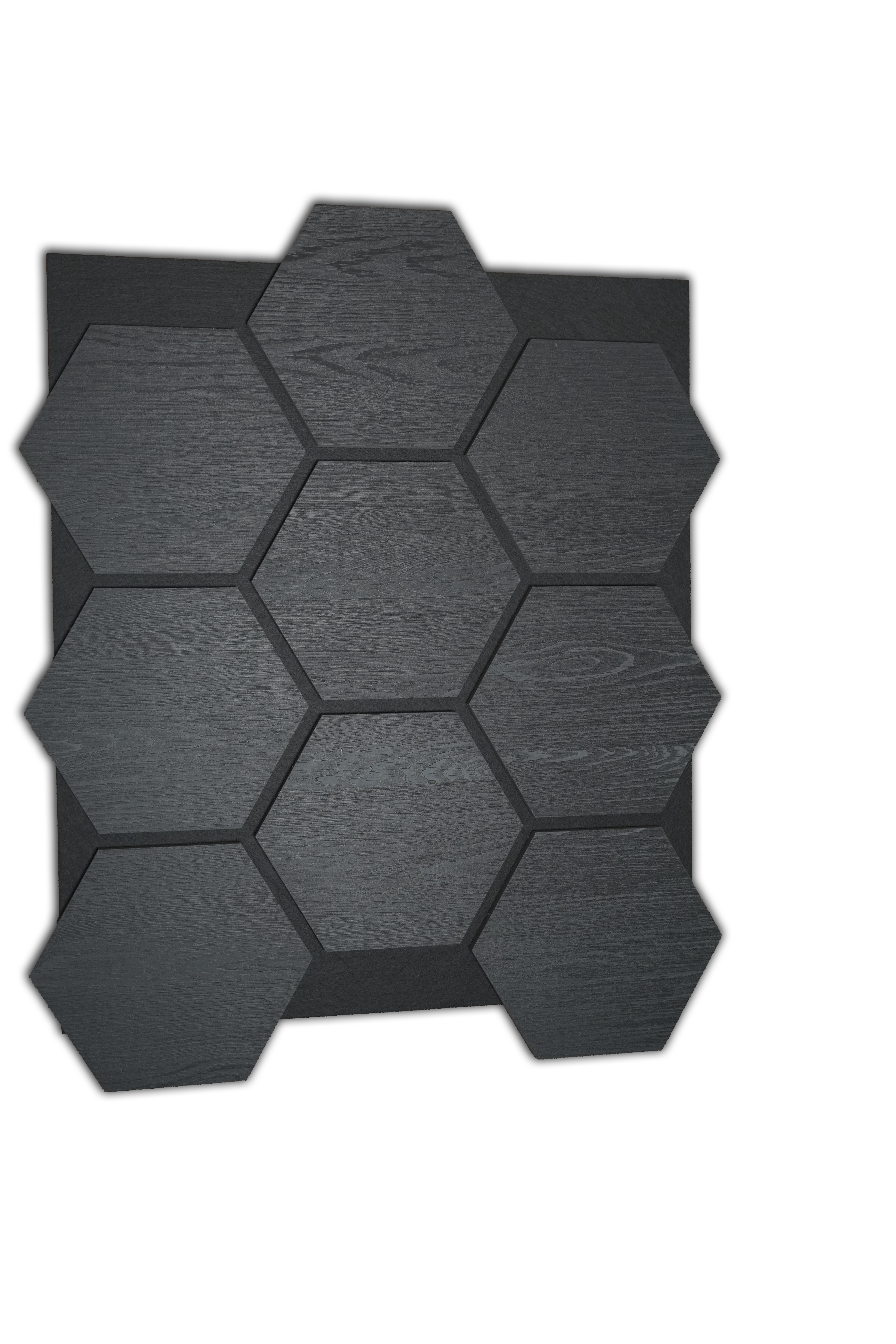 Hexagon – Akoestische wandpaneel - Zwart Eiken 80 x 65 x 2cm
