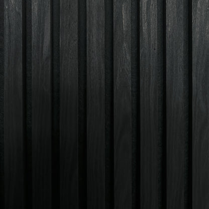 Akoestische wandpanelen - 280 x 60 x 2.2 cm - Zwart Eiken - Lattenwand - Akupanel - 3 zijdig houtfineer