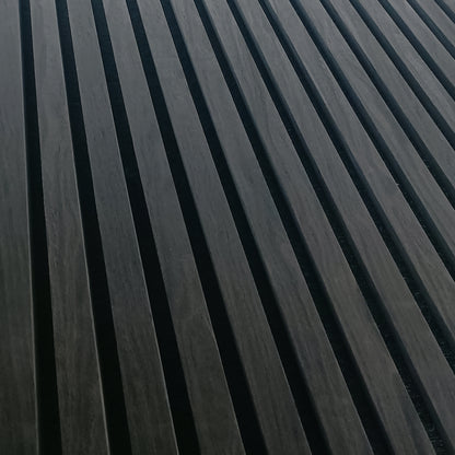 Akoestische wandpanelen - 280 x 60 x 2.2 cm - Zwart Eiken - Lattenwand - Akupanel - 3 zijdig houtfineer